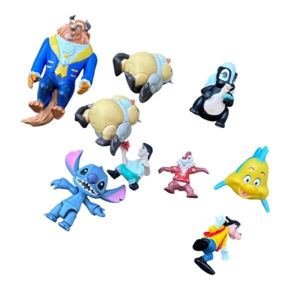 Other - Disney Beauty and the Beast Beast Stitch Lilo & Stitch Etc Mini Figure Lot